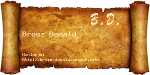 Brosz Donald névjegykártya